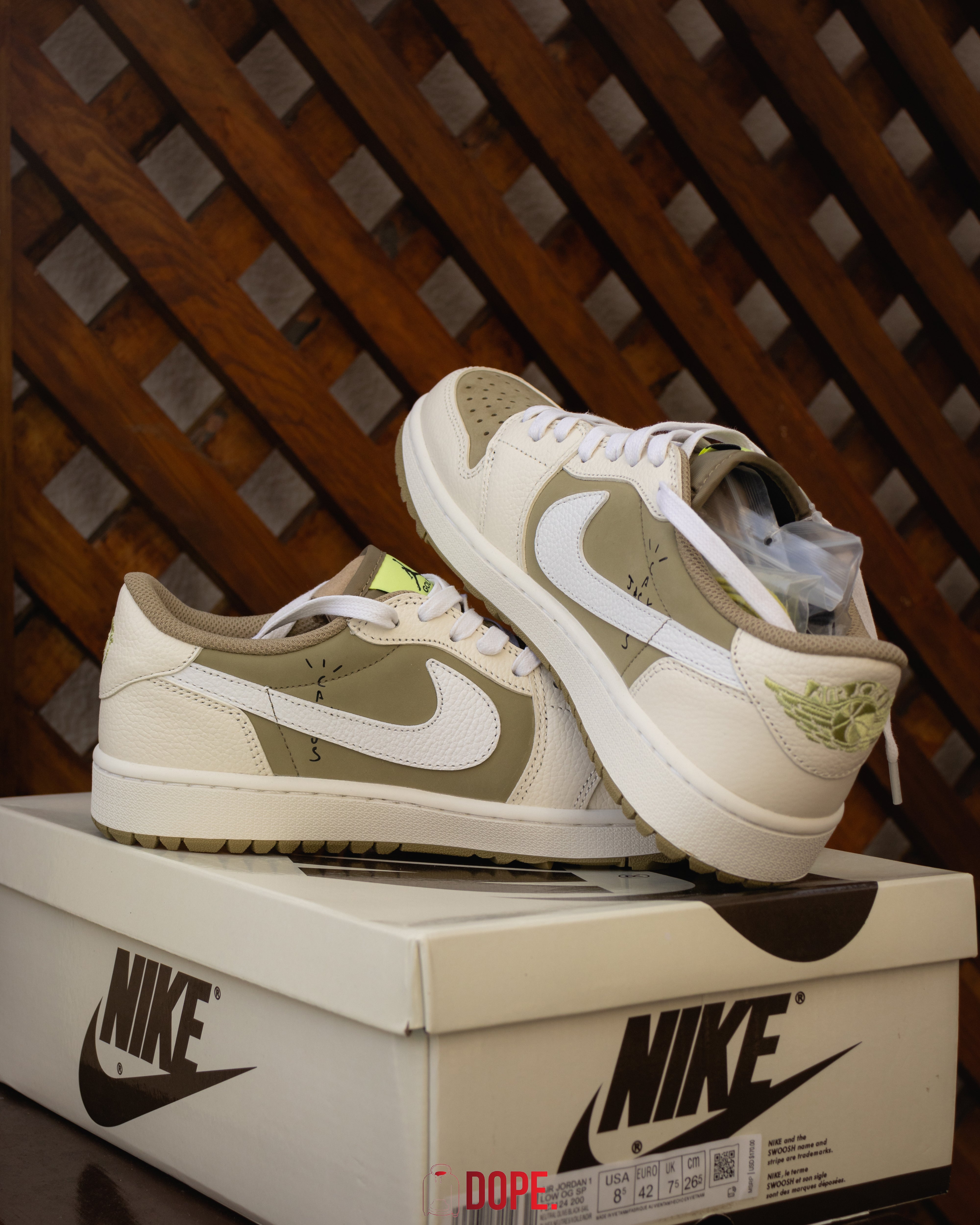 Jordan 1 Retro Low Golf Travis Scott Neutral Olive