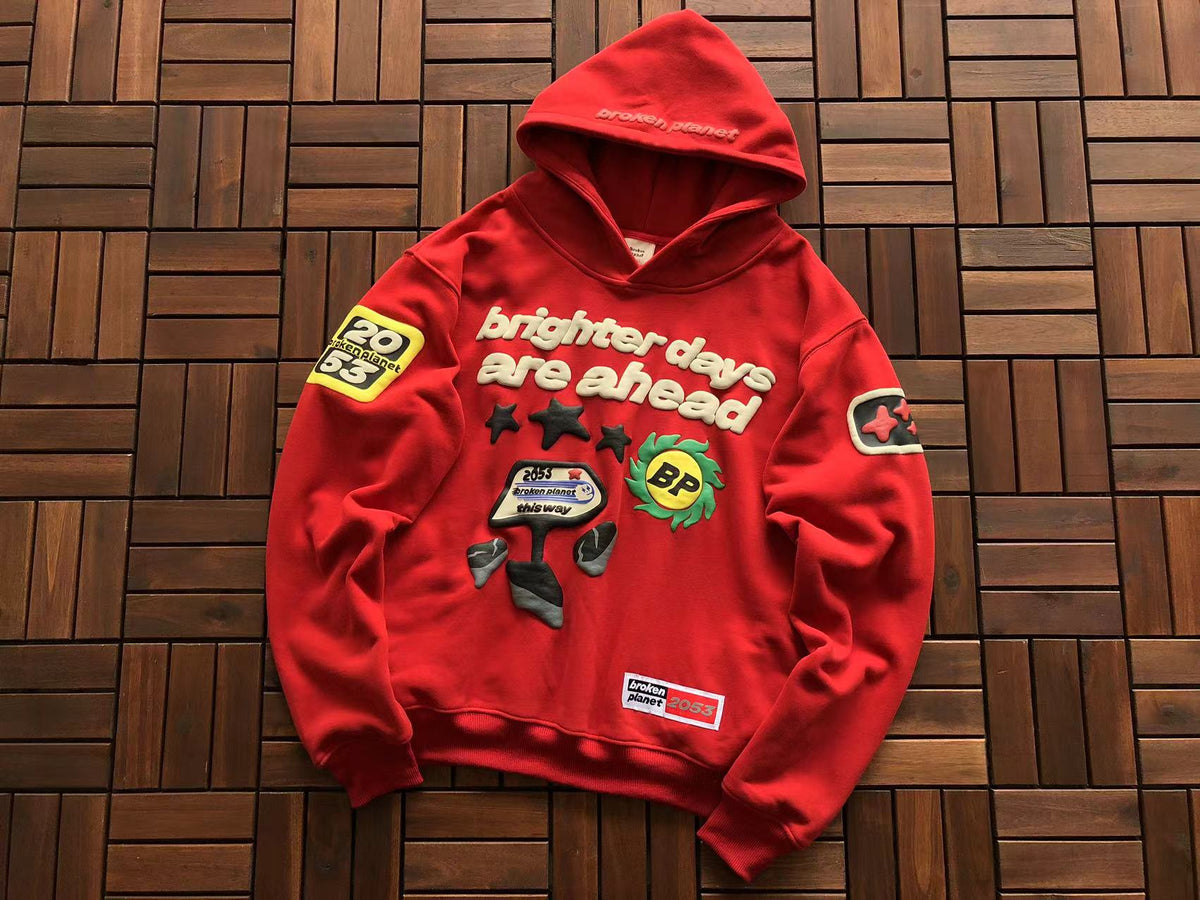 Broken Planet Hoodie Vermelho