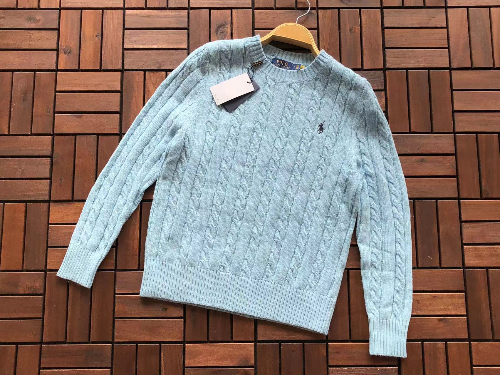Ralph Lauren Camisola Algodão Trançadas Gola Redonda