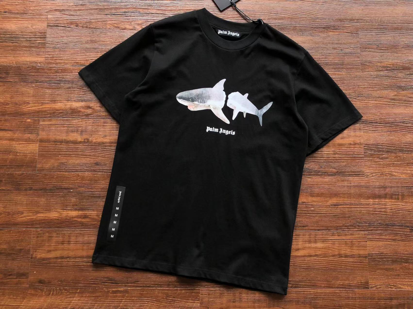 T-Shirt Palm Angels White Shark