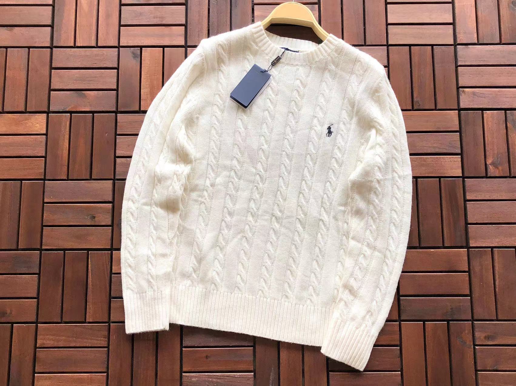 Ralph Lauren Camisola Algodão Trançadas Gola Redonda