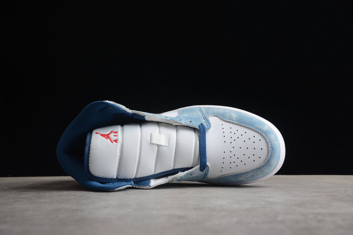 Jordan 1 Mid French Blue Fire Red