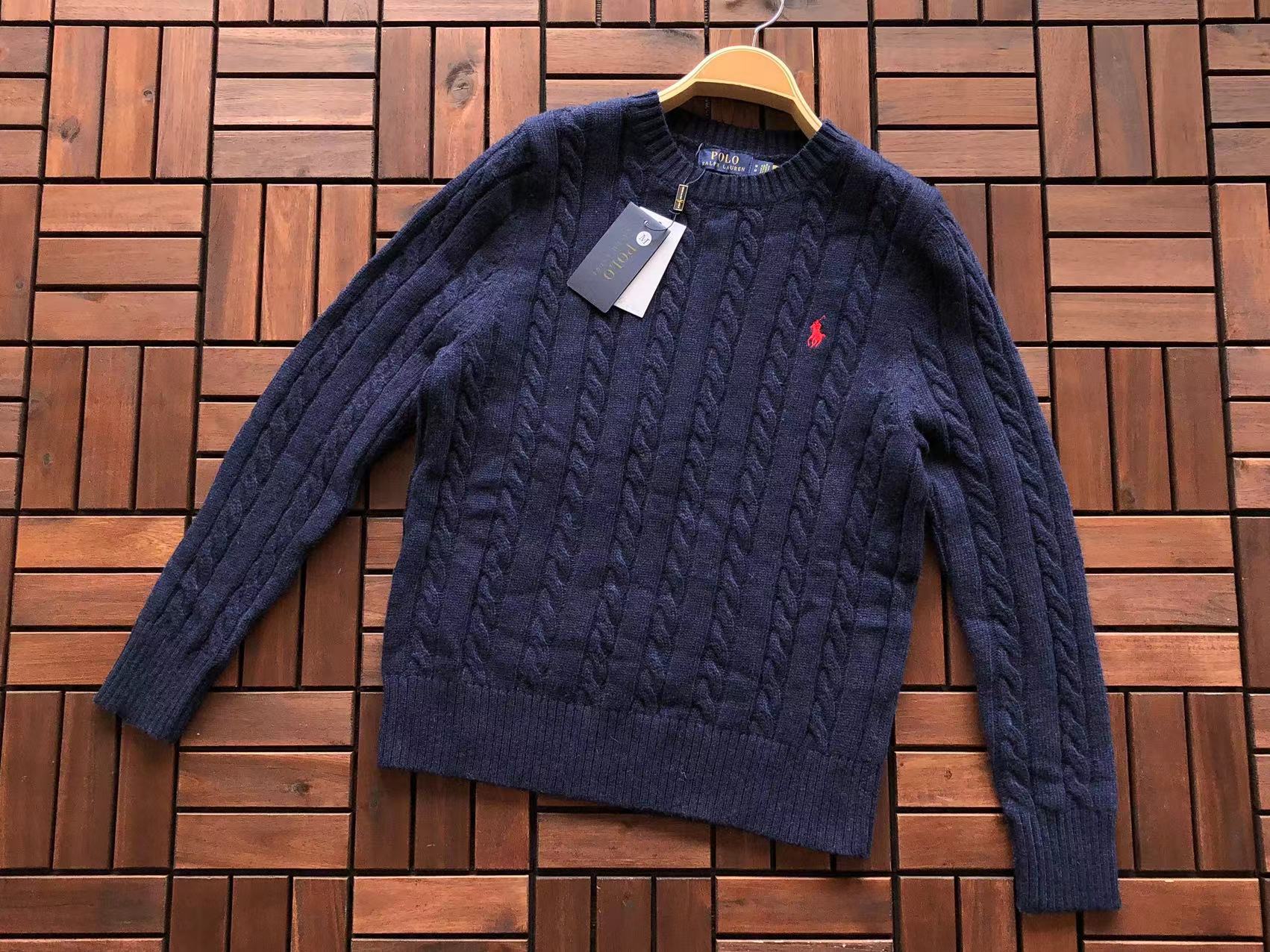 Ralph Lauren Camisola Algodão Trançadas Gola Redonda