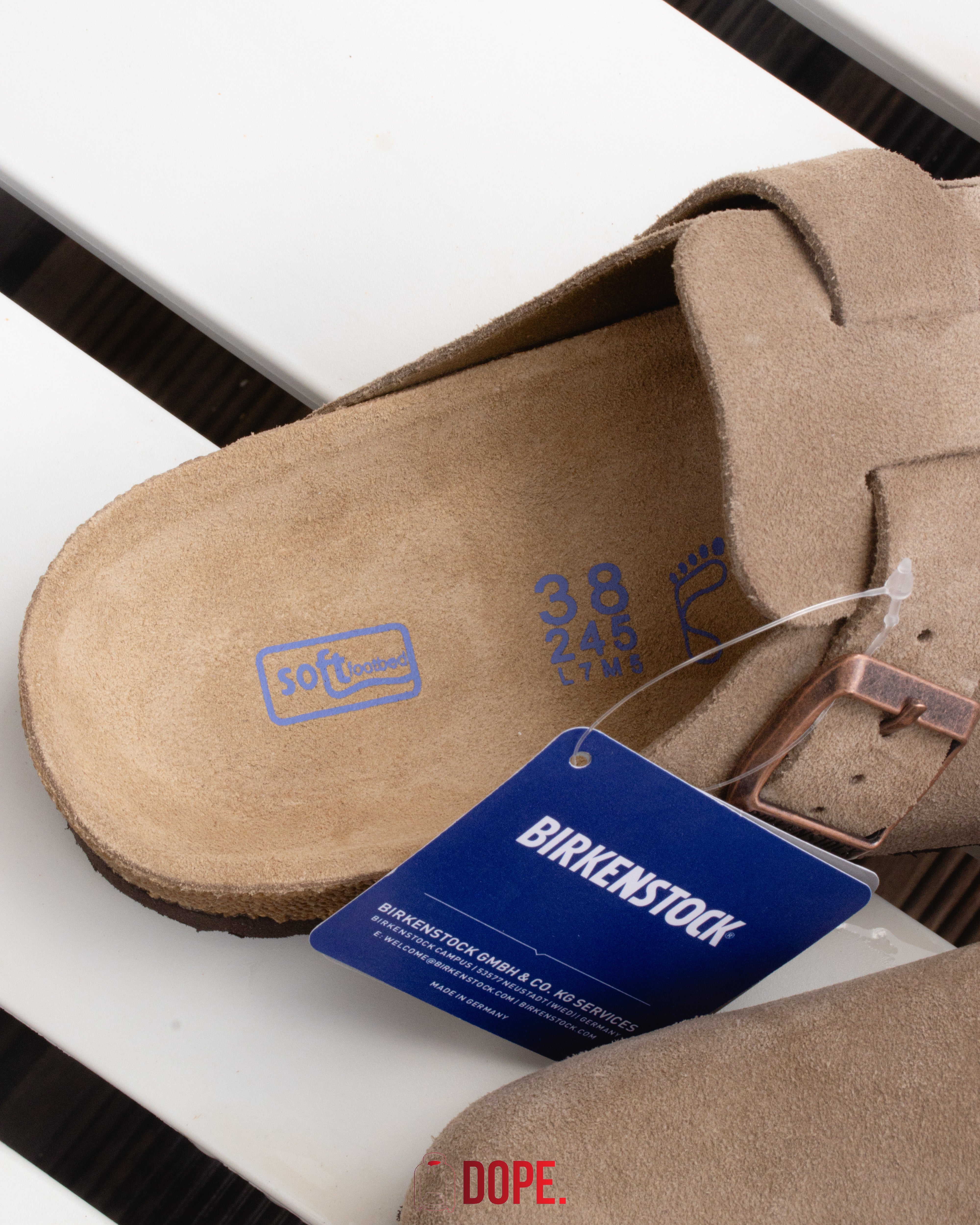 Birkenstock Boston Soft Footbed Suede Taupe