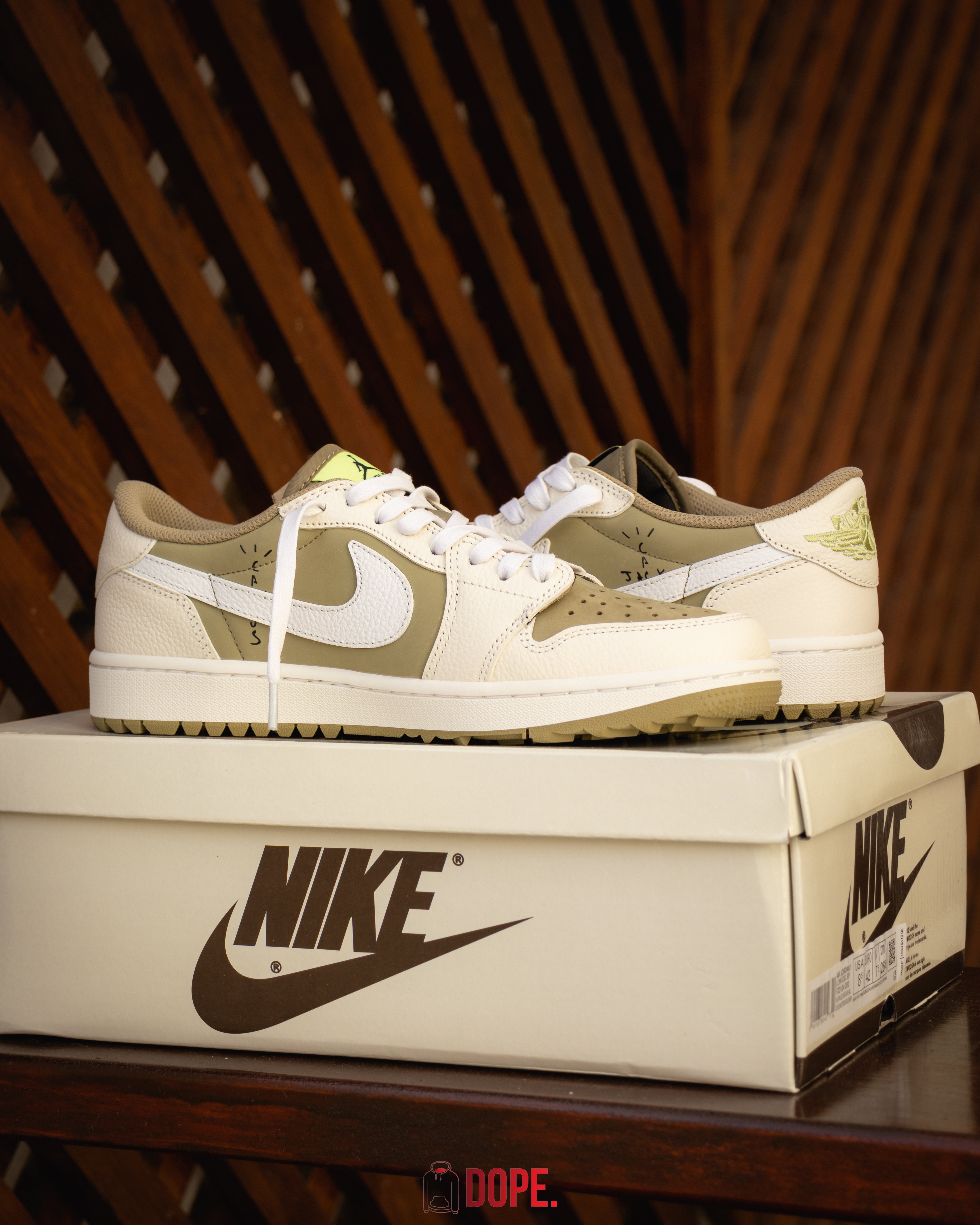 Jordan 1 Retro Low Golf Travis Scott Neutral Olive