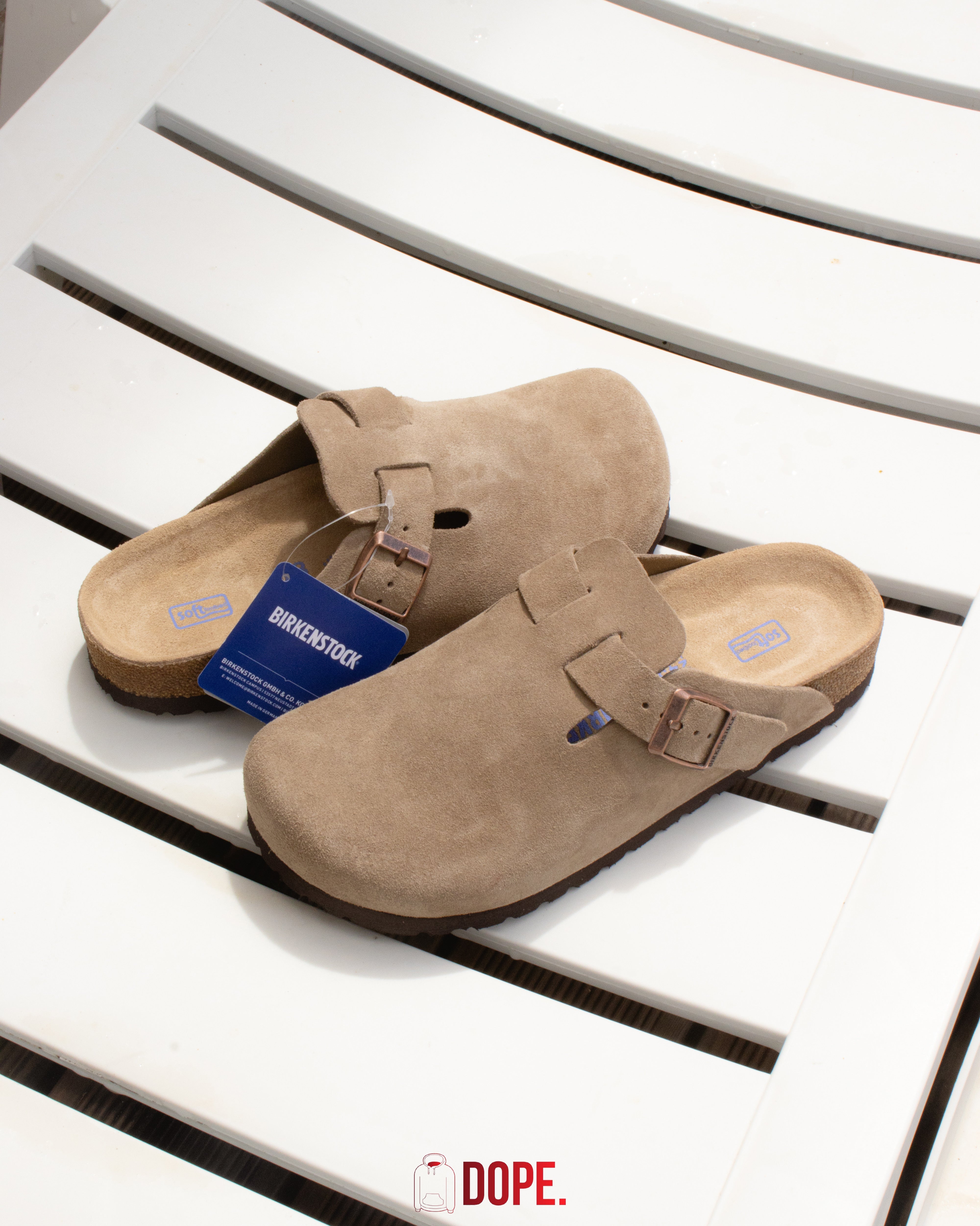 Birkenstock Boston Soft Footbed Suede Taupe