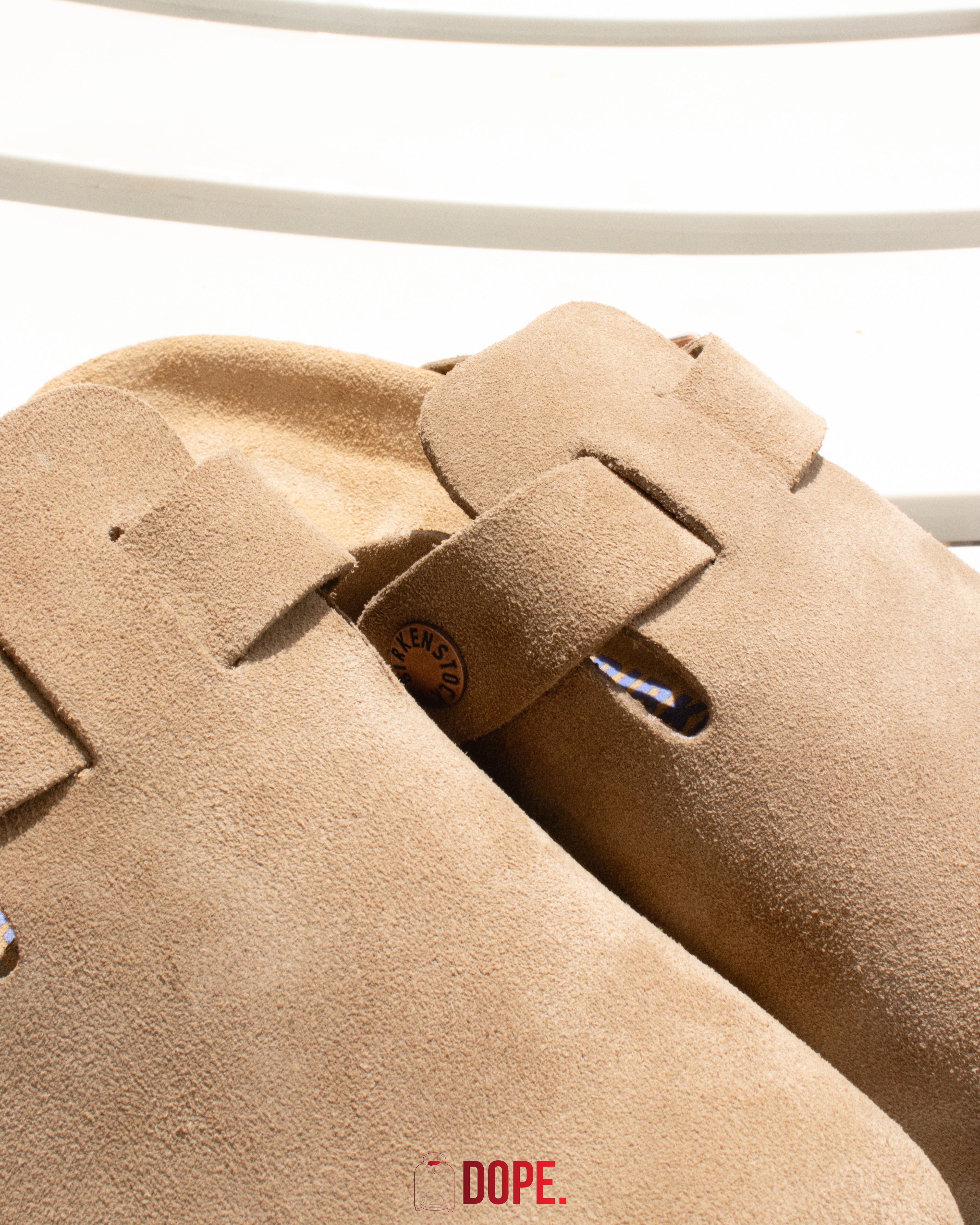 Birkenstock Boston Soft Footbed Suede Taupe
