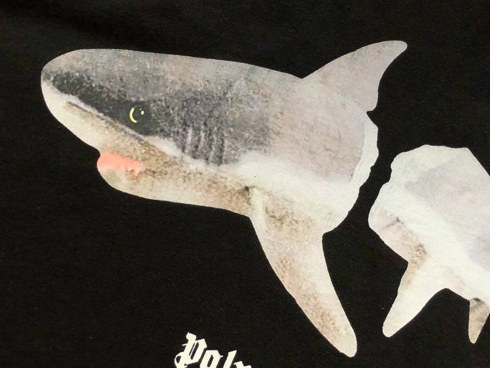 T-Shirt Palm Angels White Shark
