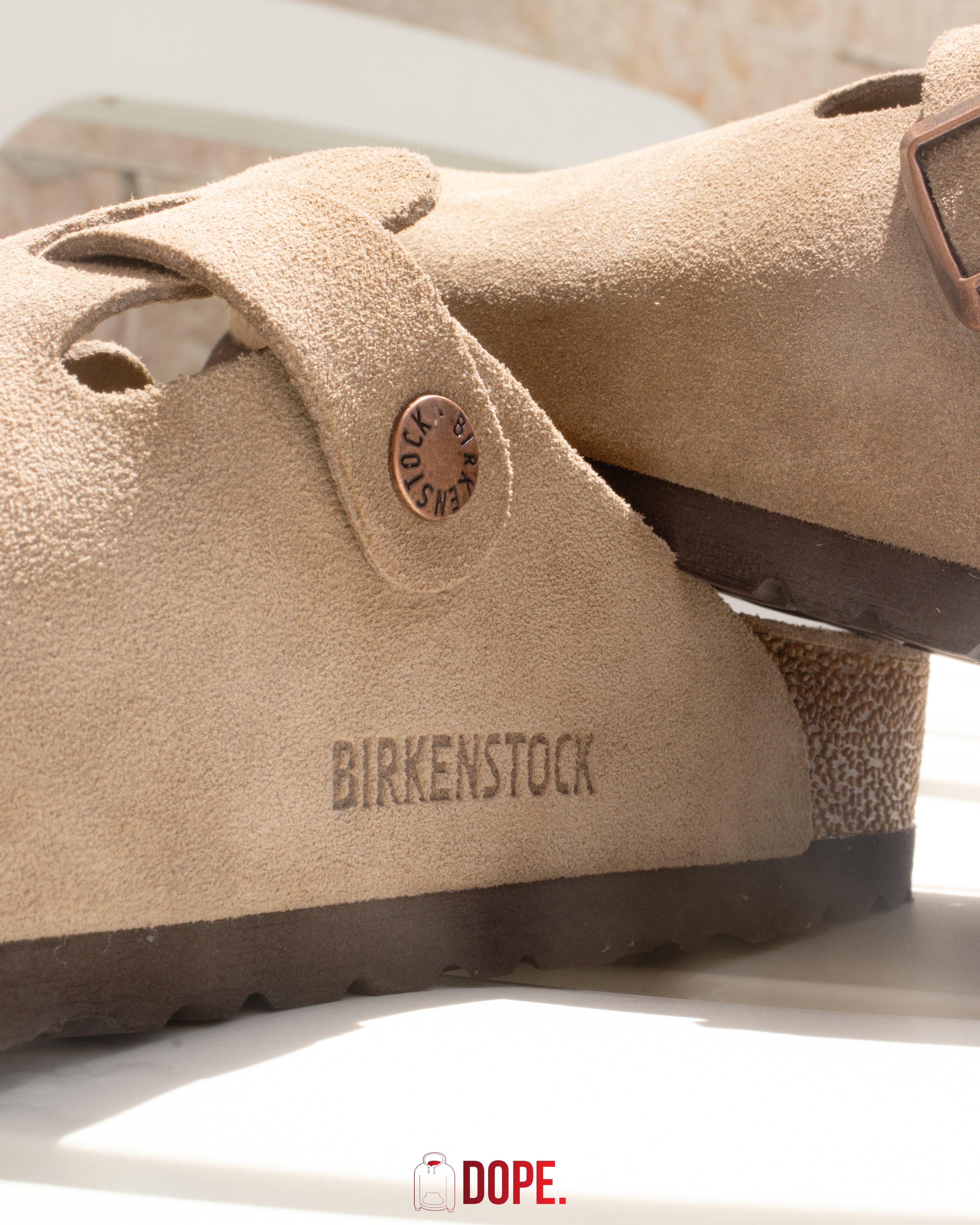 Birkenstock Boston Soft Footbed Suede Taupe