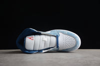 Jordan 1 Mid French Blue Fire Red