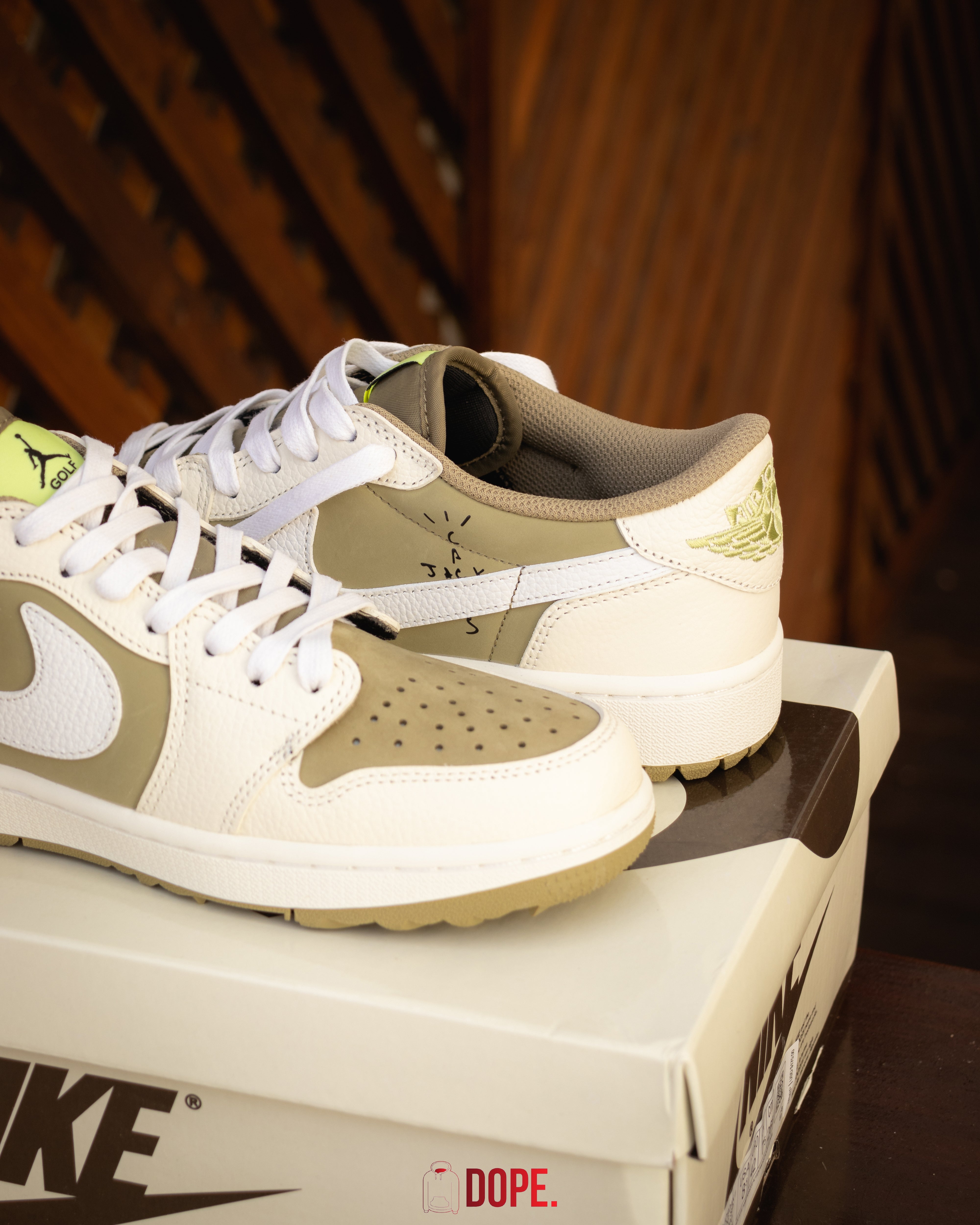 Jordan 1 Retro Low Golf Travis Scott Neutral Olive