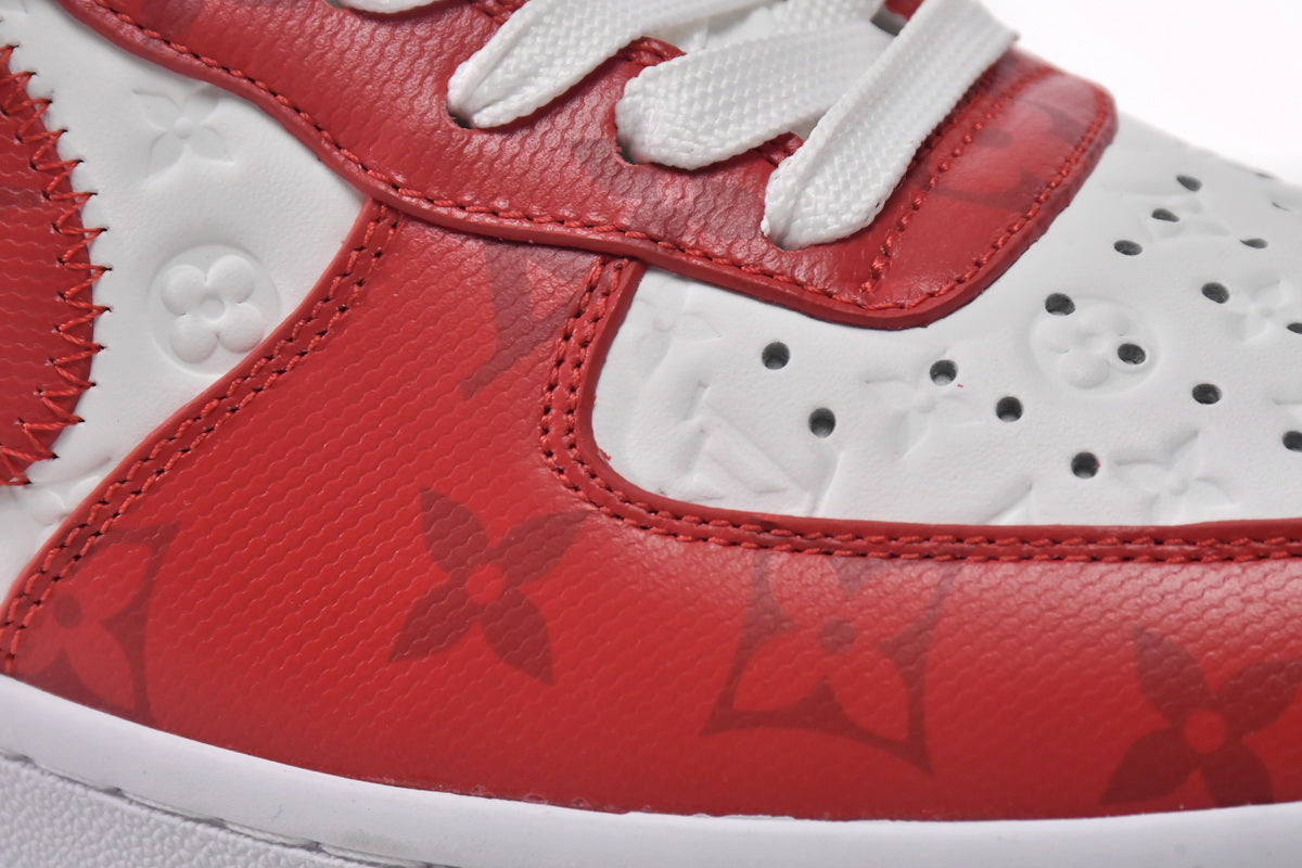 Louis Vuitton Nike Air Force 1 By Virgil Abloh White Red