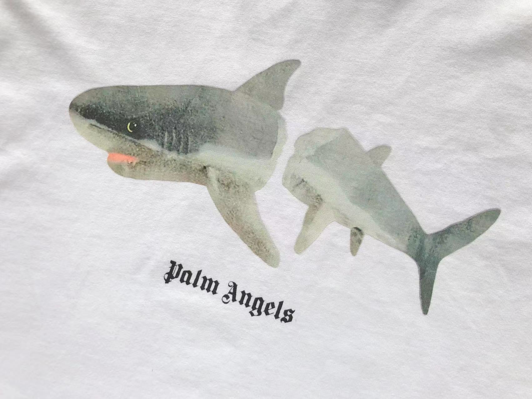 T-Shirt Palm Angels White Shark