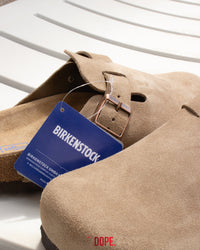 Birkenstock Boston Soft Footbed Suede Taupe