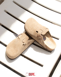 Birkenstock Boston Soft Footbed Suede Taupe