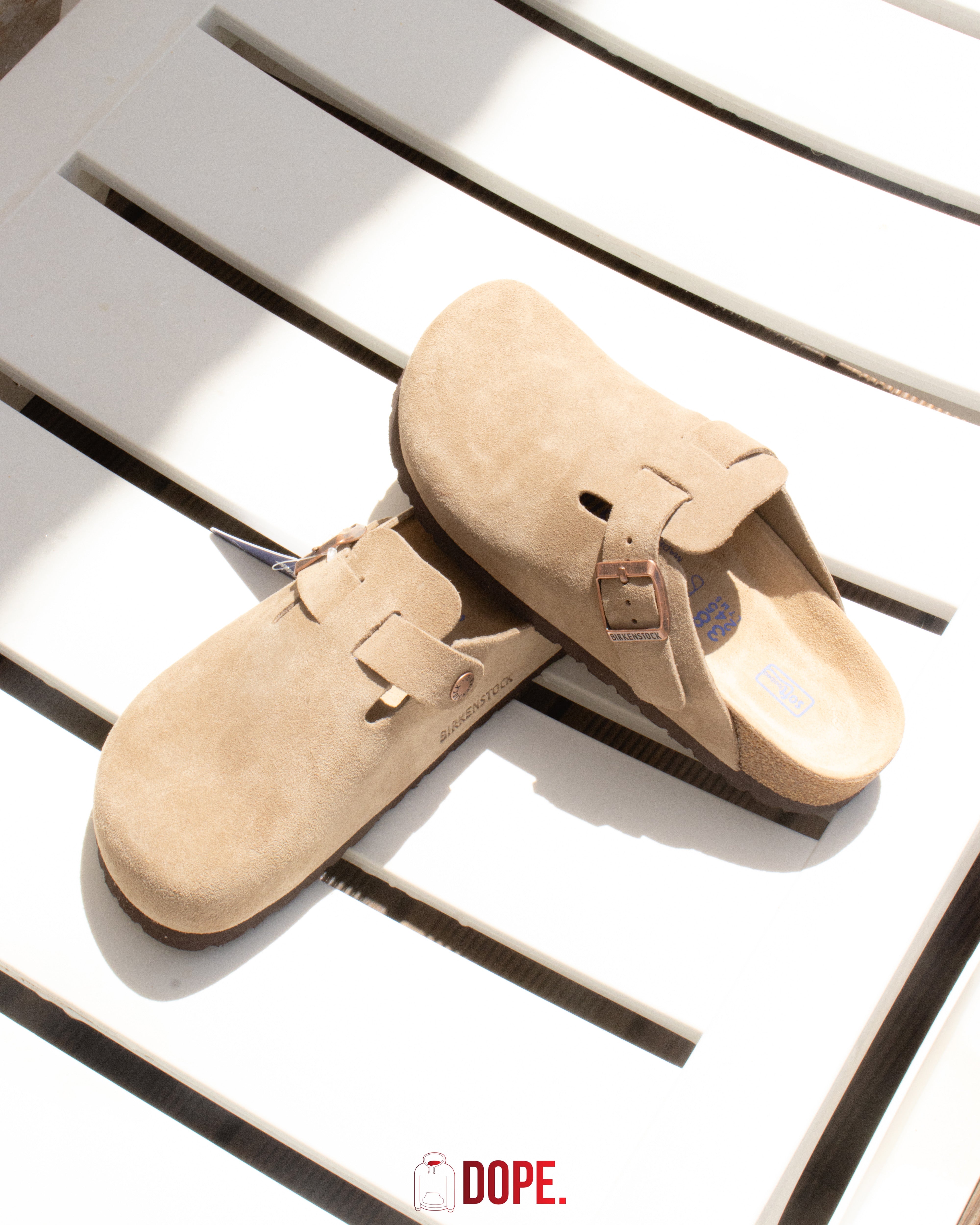 Birkenstock Boston Soft Footbed Suede Taupe