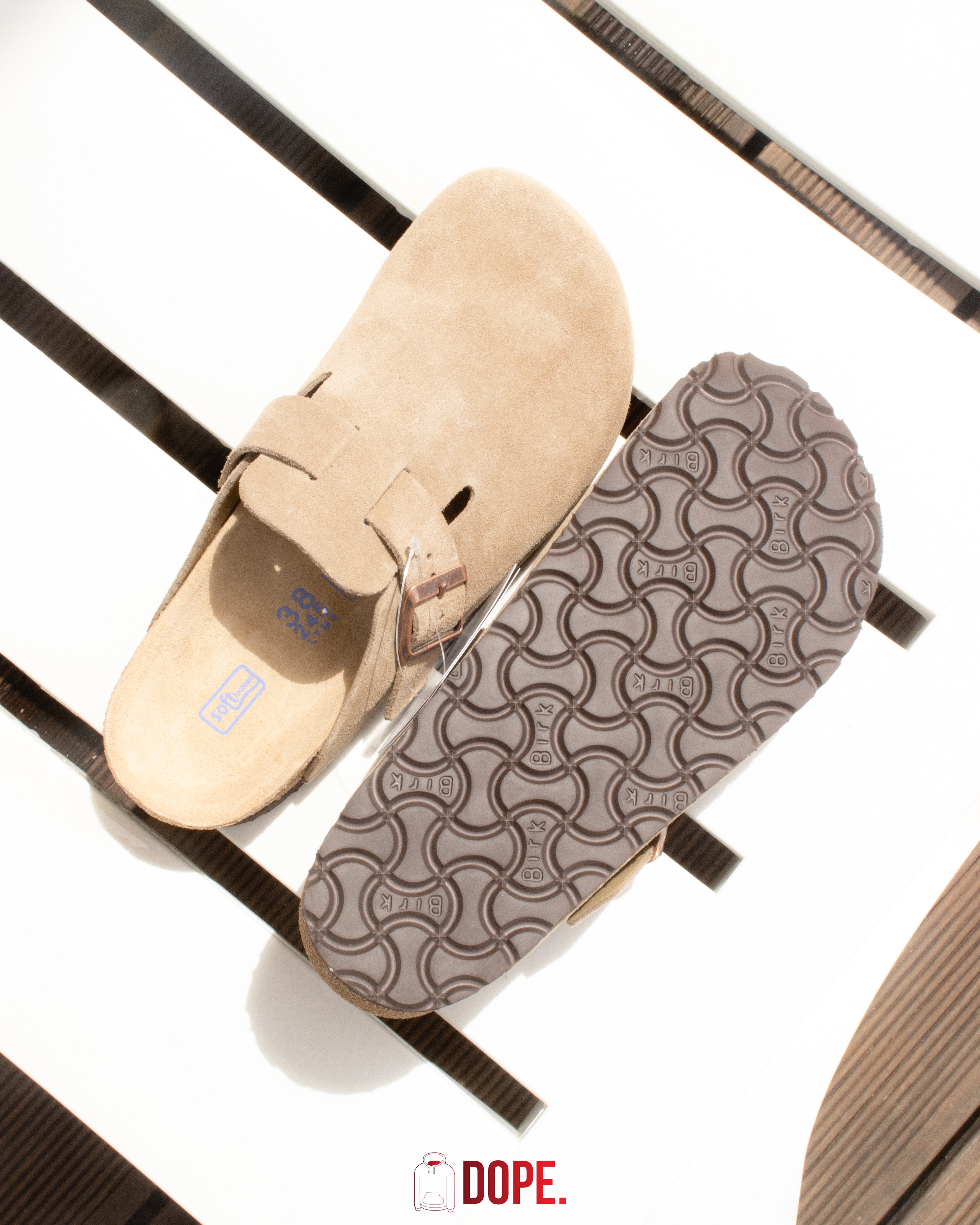 Birkenstock Boston Soft Footbed Suede Taupe