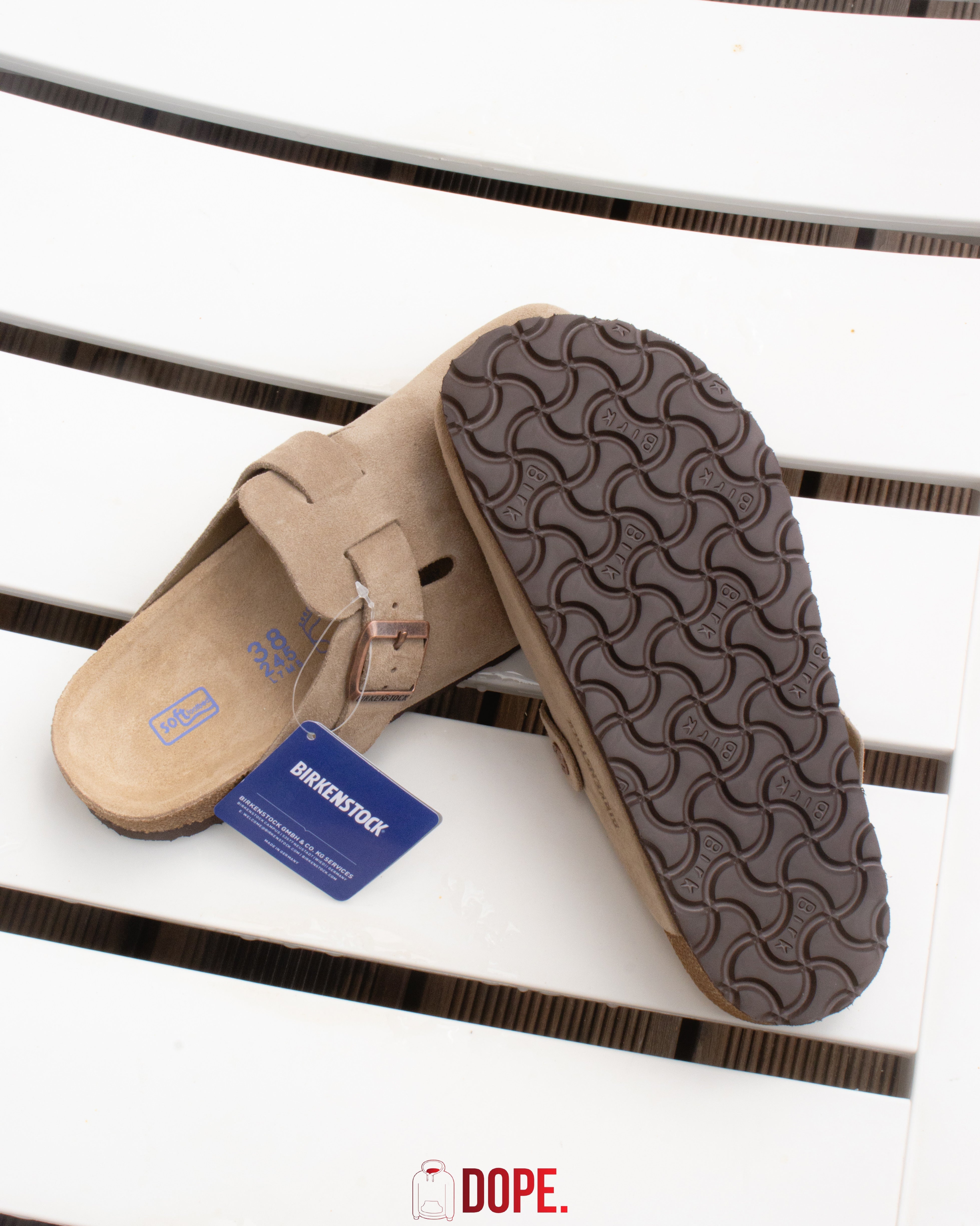 Birkenstock Boston Soft Footbed Suede Taupe