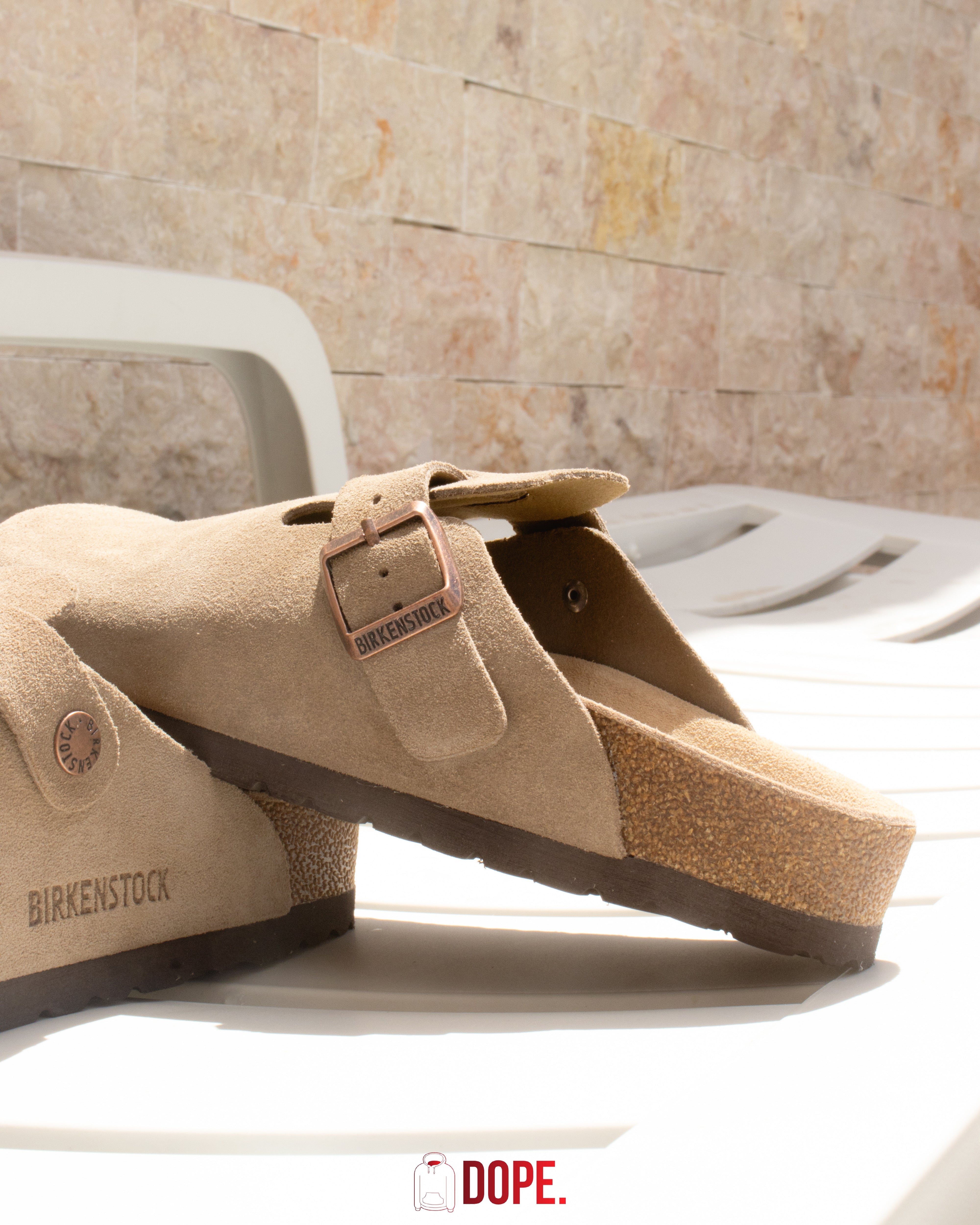 Birkenstock Boston Soft Footbed Suede Taupe