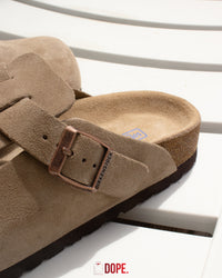 Birkenstock Boston Soft Footbed Suede Taupe