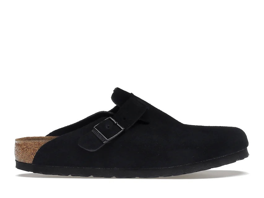 Birkenstock Boston Soft Footbed Suede Black