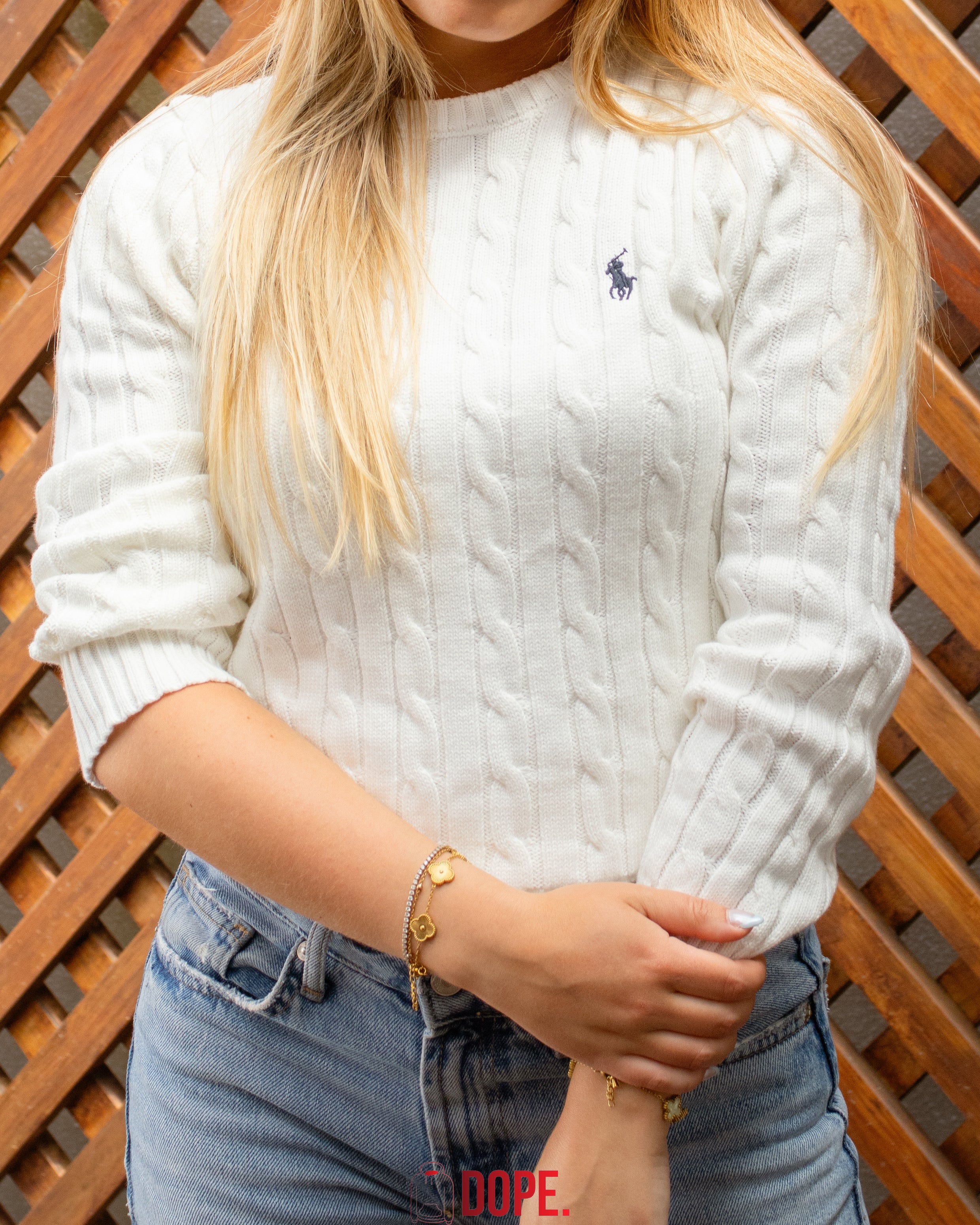 Ralph Lauren Camisola Algodão Trançadas Gola Redonda