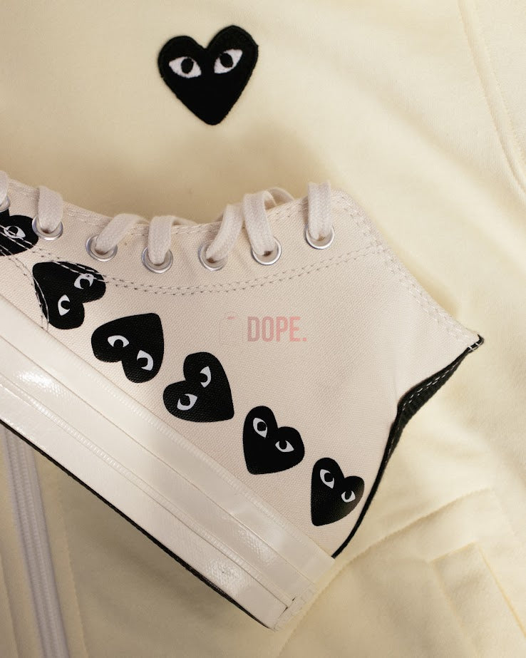 Converse Chuck Taylor All Star 70 Hi Comme des Garcons PLAY Multi-Heart Milk