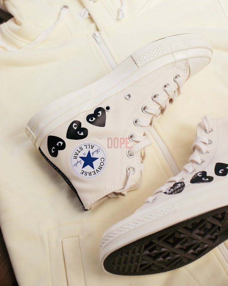 Converse Chuck Taylor All Star 70 Hi Comme des Garcons PLAY Multi-Heart Milk