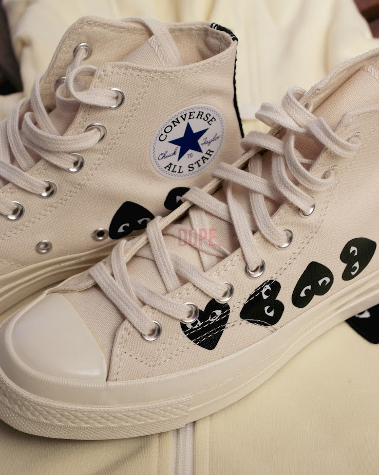 Converse Chuck Taylor All Star 70 Hi Comme des Garcons PLAY Multi-Heart Milk