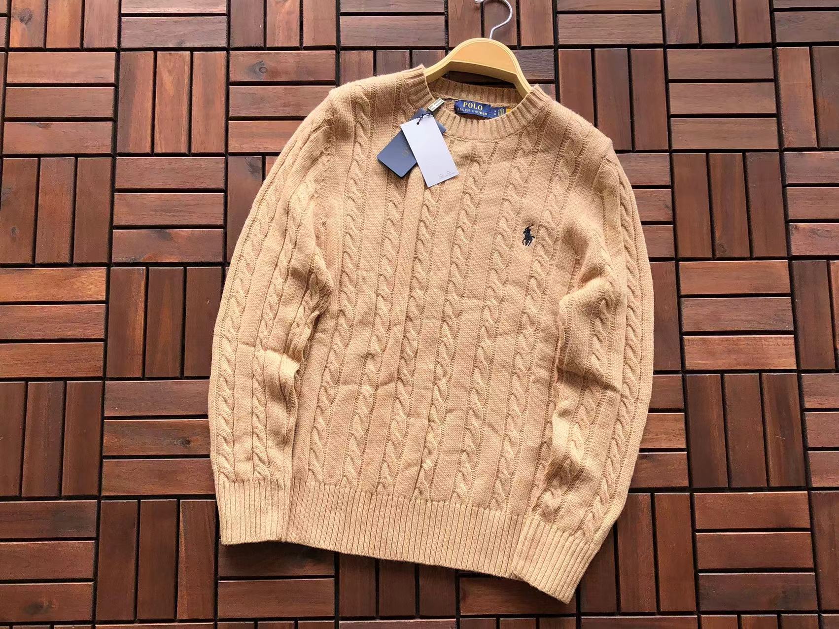 Ralph Lauren Camisola Algodão Trançadas Gola Redonda