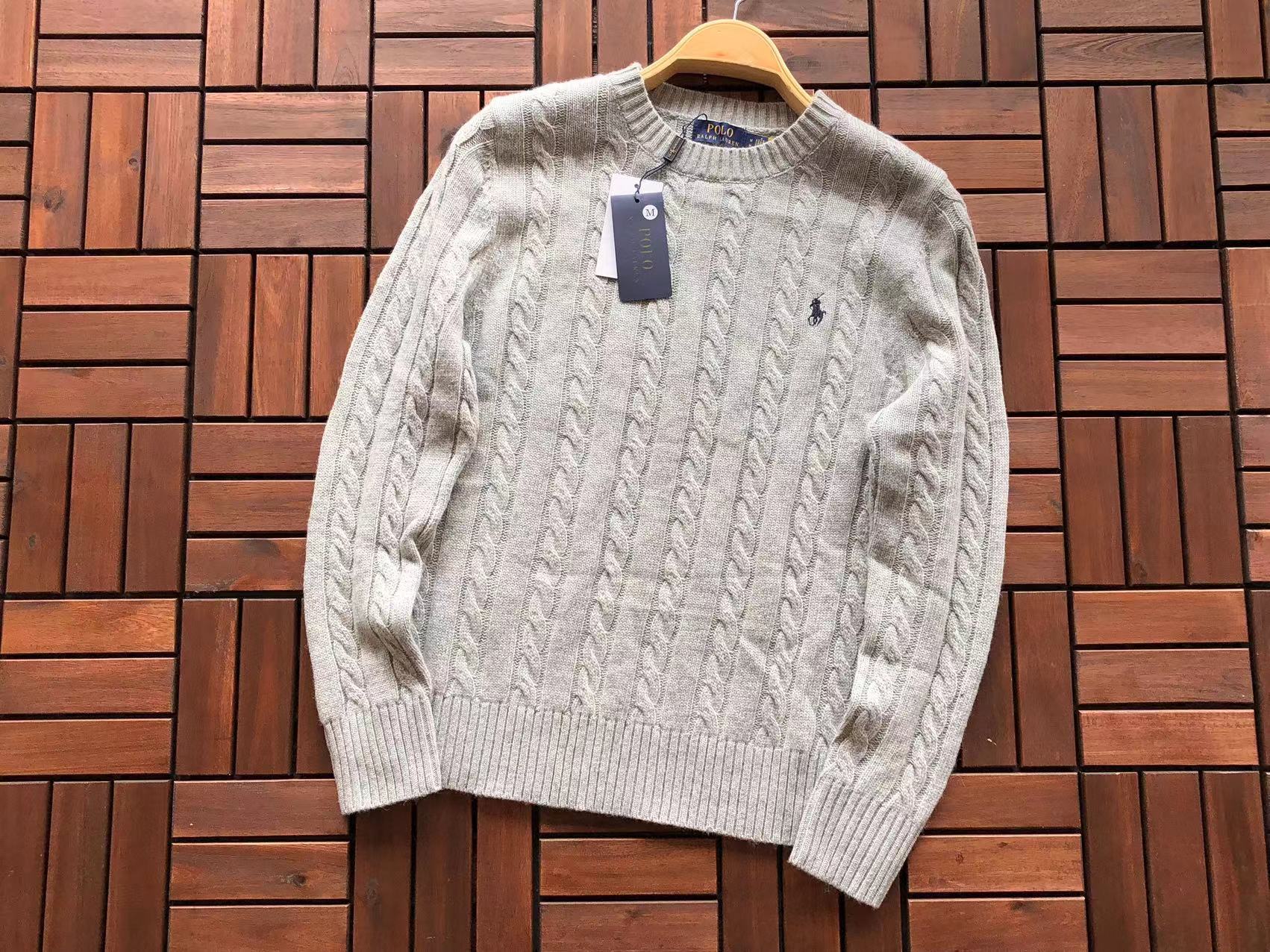 Ralph Lauren Camisola Algodão Trançadas Gola Redonda